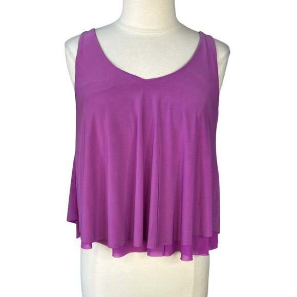 Express Shirt Blouse Womens Small Pink Double Vneck New - Picture 1 of 8